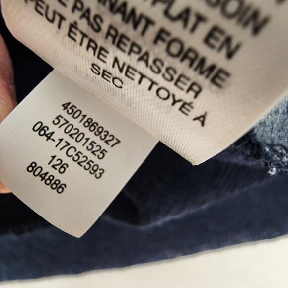 Chicos Zenergy Women Top Size 1 Medium Blue Multi Stripe 3/4 Dolman Sleeve Sheer - Picture 10 of 10